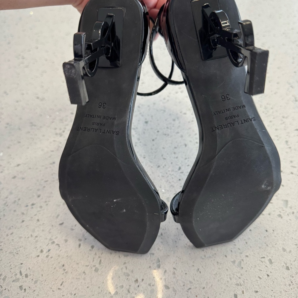 Saint Laurent Black Strappy Heels - Picture 10 of 11